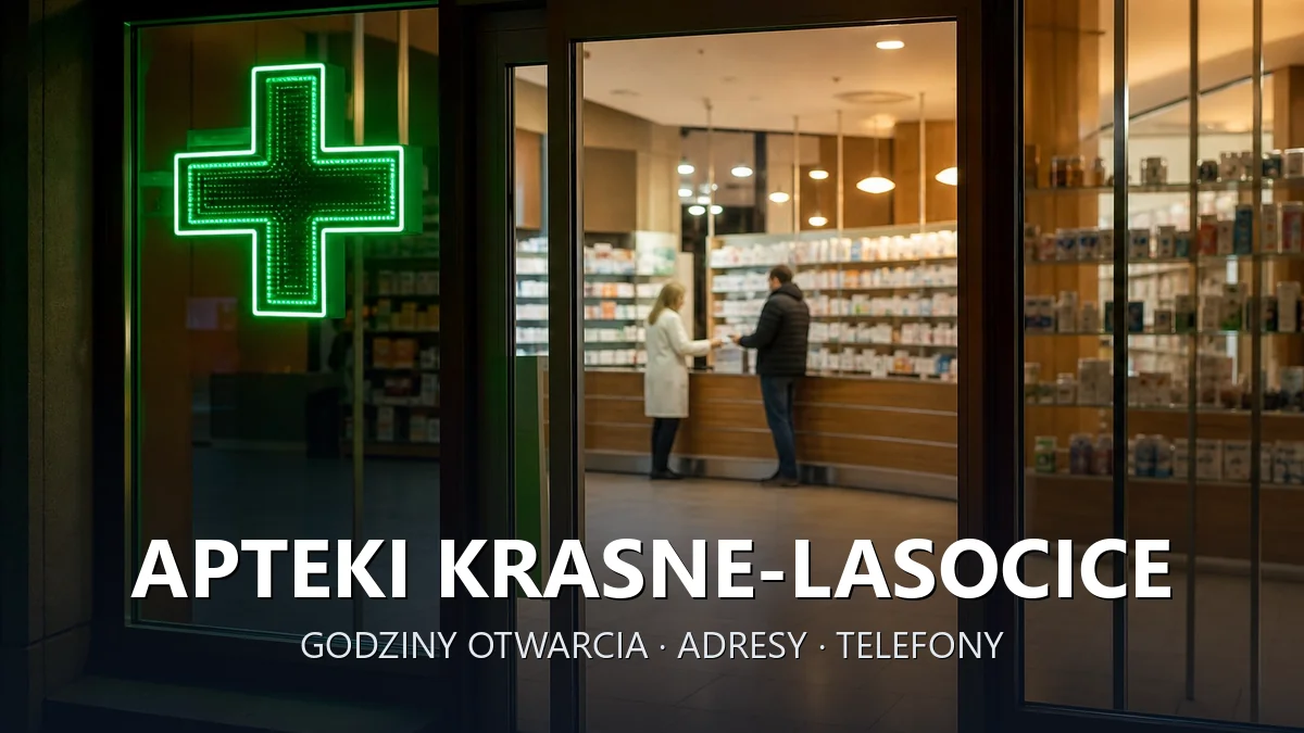 Apteki Krasne-Lasocice, gmina Jodłownik, powiat limanowski - adresy, telefony, godziny otwarcia