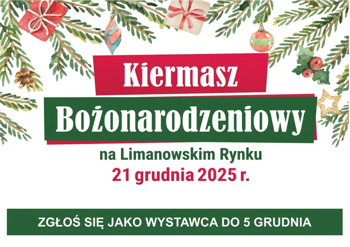Obraz do artykułu: Świąteczna magia na rynku – Limanowa zaprasza na VI Kiermasz Bożonarodzeniowy
