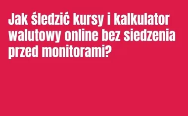 Obraz do artykułu: Jak śledzić kursy i kalkulator walutowy online bez siedzenia przed monitorami?