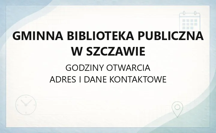 Gminna Biblioteka Publiczna w Szczawie - kontakt, karta i zasady wypożyczeń