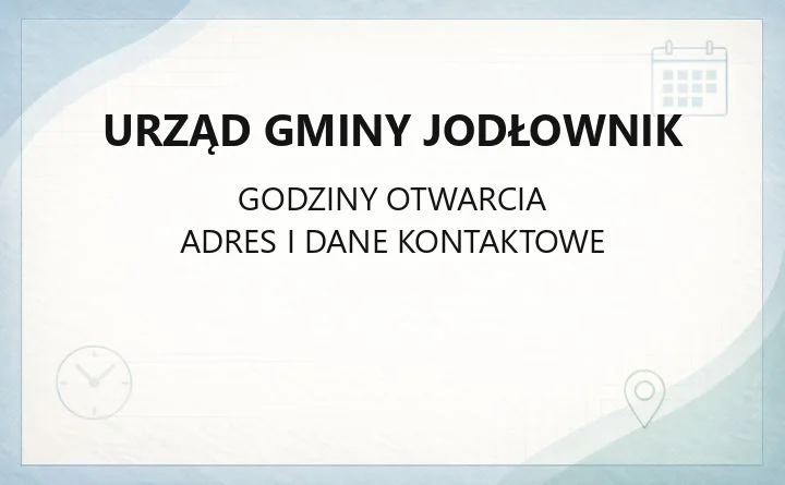 Urząd Gminy Jodłownik - kontakt, godziny, wydziały i sprawy online