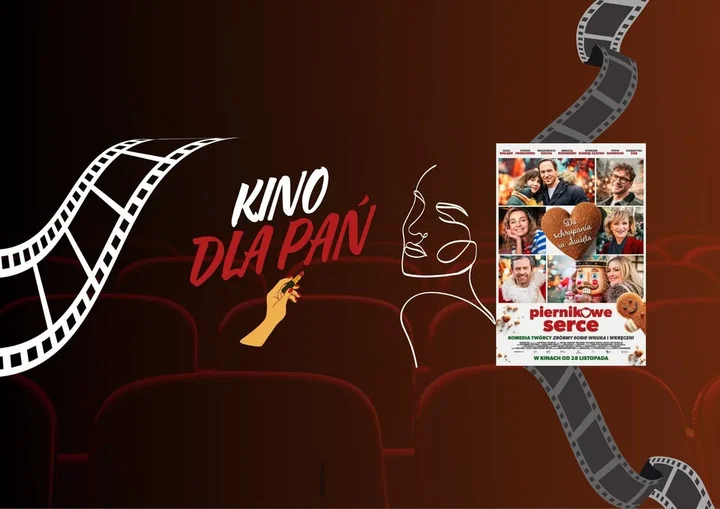 Grafika promocyjna wydarzenia Kino dla Pań „Piernikowe serce” — mikołajkowy seans w Kinie Klaps w Limanowej