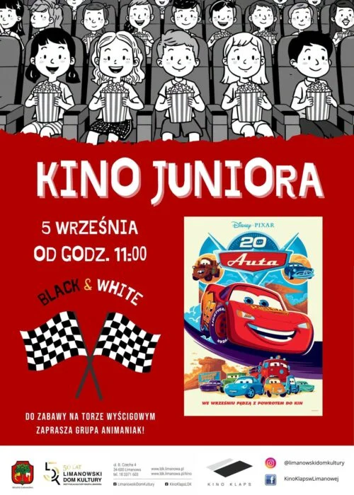 Grafika promocyjna wydarzenia Kino JUNIORA – film „Auta”