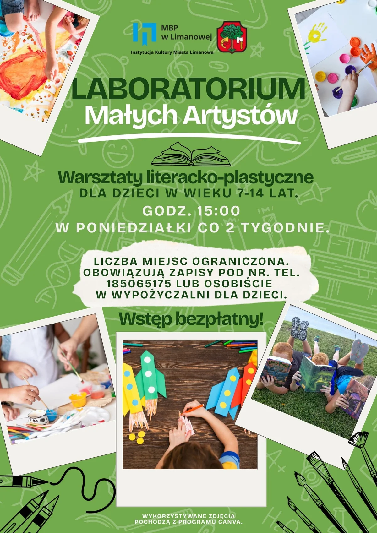 Grafika promocyjna wydarzenia Laboratorium Małych Artystów
