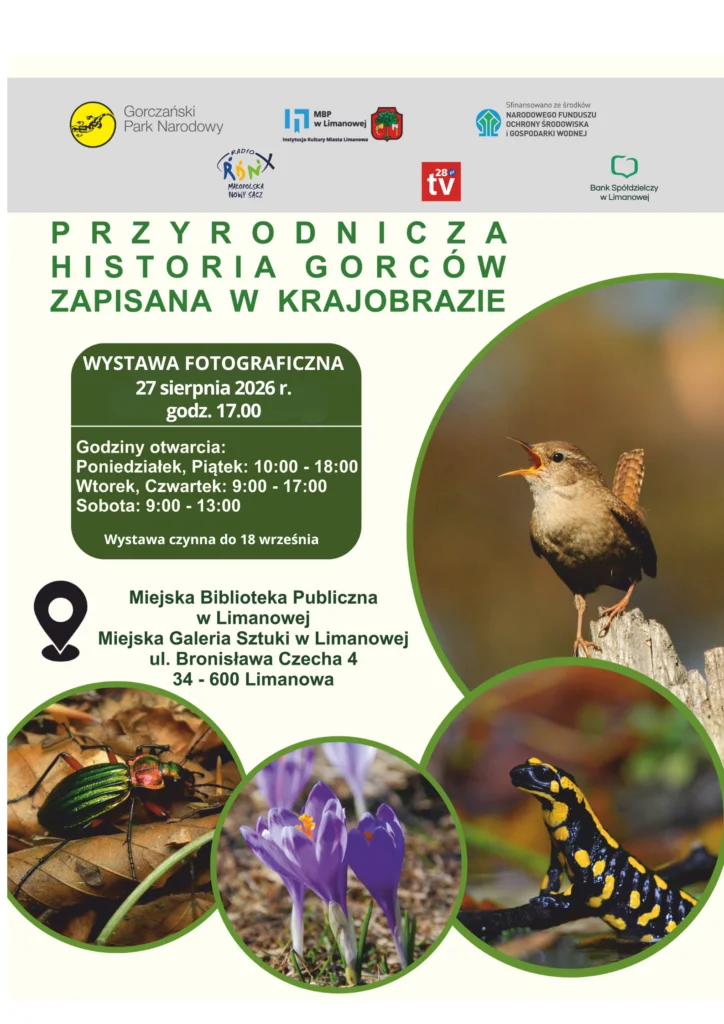 Grafika promocyjna wydarzenia Przyrodnicza historia Gorców zapisana w krajobrazie