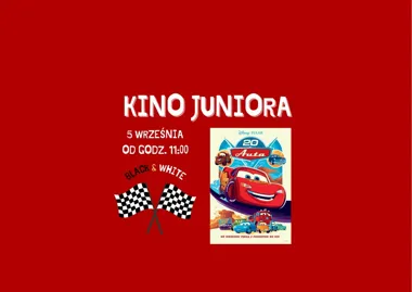 Grafika promocyjna wydarzenia „Auta” we wrześniowym Kinie Juniora