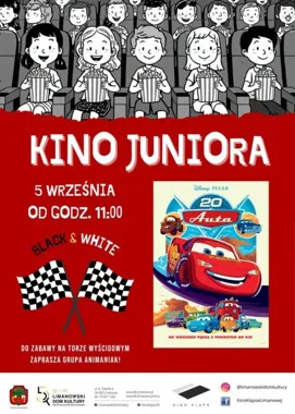 Grafika promocyjna wydarzenia Kino JUNIORA – film „Auta”