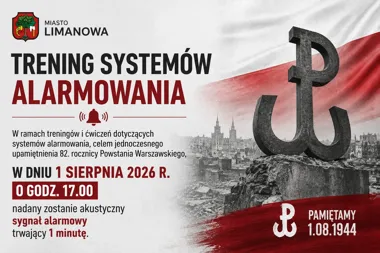 Grafika promocyjna wydarzenia Trening systemów alarmowania – upamiętnienie 82. rocznicy Powstania Warszawskiego