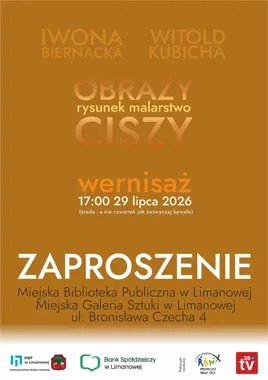 Grafika promocyjna wydarzenia Wernisaż wystawy „Obrazy ciszy – rysunek i malarstwo”