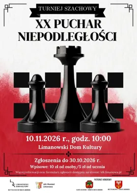 Grafika promocyjna wydarzenia XX Turniej Szachowy o Puchar Niepodległości