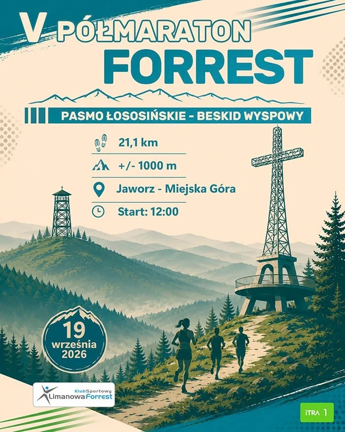 Grafika promocyjna wydarzenia V Półmaraton Forrest – reaktywacja biegu