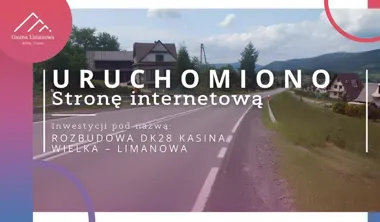 Nowa strona odsłania plany przebudowy DK28 między Kasiną Wielką a Limanową