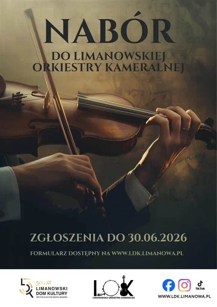 Szansa dla skrzypków i wiolonczelistów - nabór do Limanowskiej Orkiestry Kameralnej