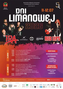 Limanowa szykuje muzyczny weekend - RED LIPS i IRA na jednej scenie