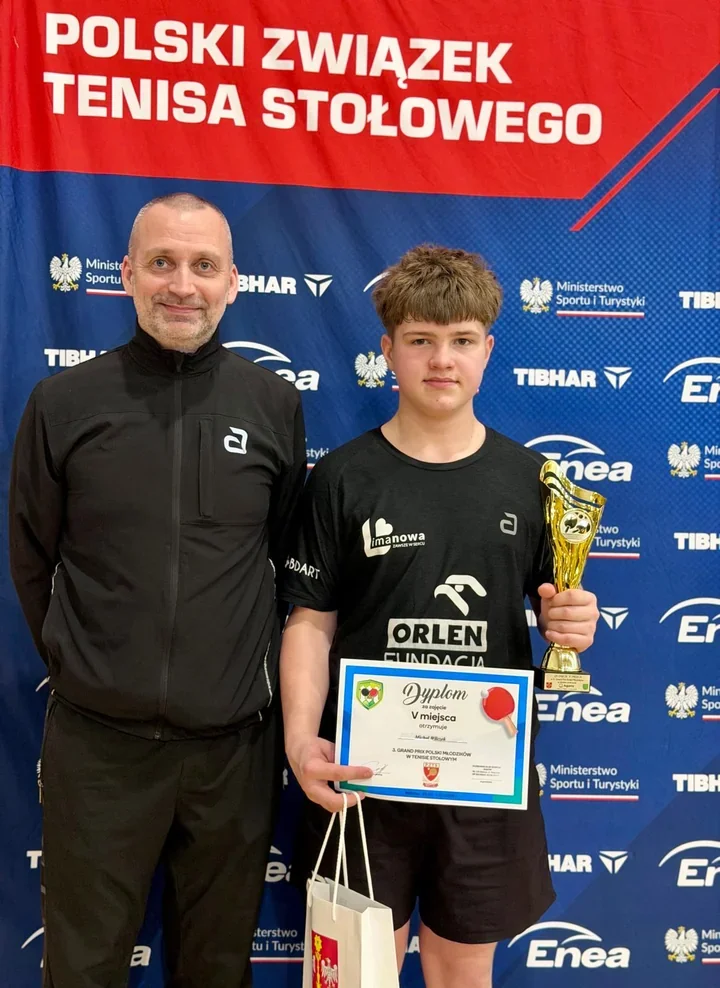 Młodzicy z Limanowej na fali – Michał Wilczek piąty w kraju w tenisie stołowym