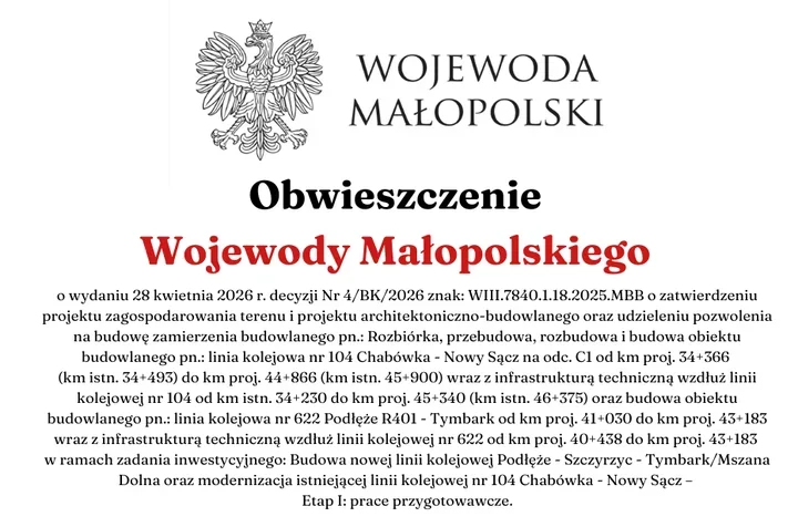 Kolejowa przebudowa w Limanowej dostała zielone światło