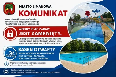 Wodny plac zabaw w Limanowej zamknięty. Basen nadal działa
