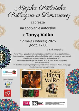 Tanya Valko spotka się z czytelnikami w limanowskiej bibliotece