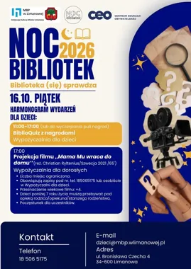Quiz, film i podróże w programie Nocy Bibliotek w Limanowej
