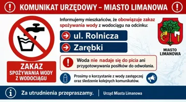 Sanepid zakazał picia wody z dwóch ulic w Limanowej po wynikach badań