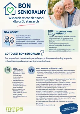 Bon Senioralny w Limanowej. MOPS już przyjmuje wnioski