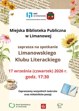 Limanowski Klub Literacki zaprasza nowych uczestników na wrześniowe spotkanie