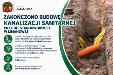 Kanalizacja przy Starodworskiej gotowa. Inwestycja kosztowała 385 tys. zł
