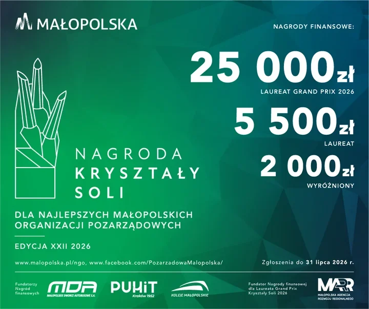 Kryształy Soli 2026 czekają. Małopolskie NGO mają jeszcze szansę