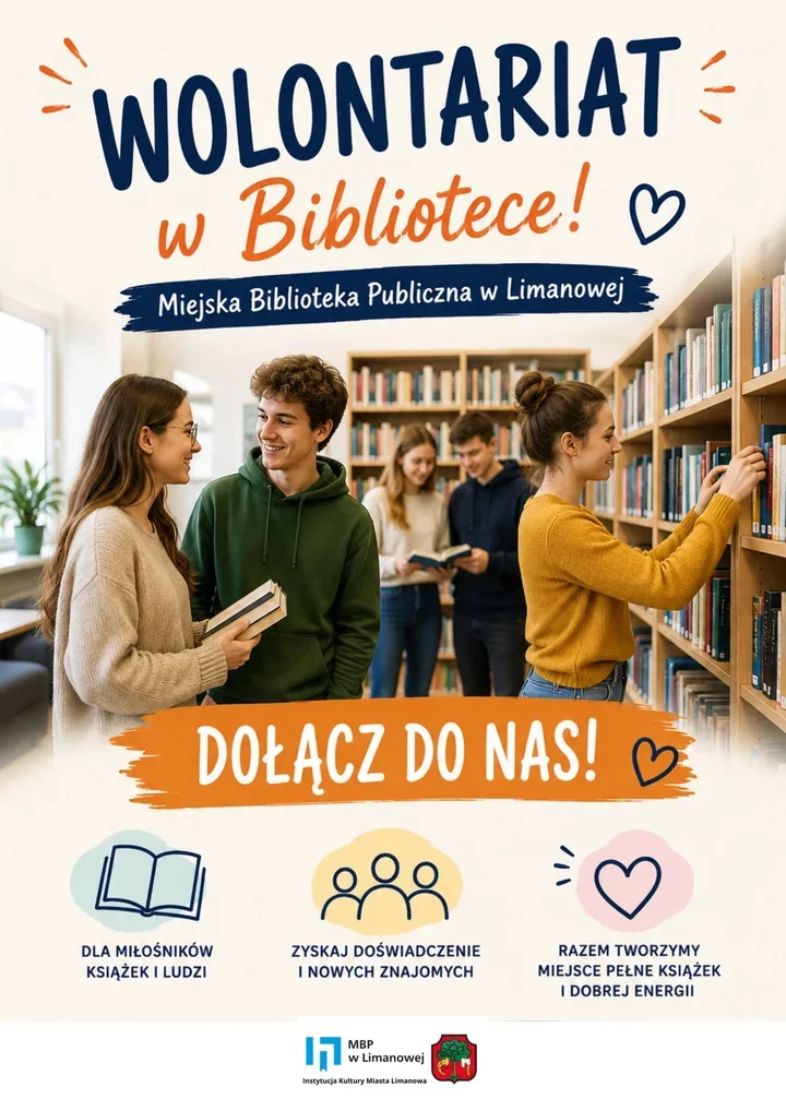 Od 13 lat można dołączyć do wolontariatu w bibliotece w Limanowej