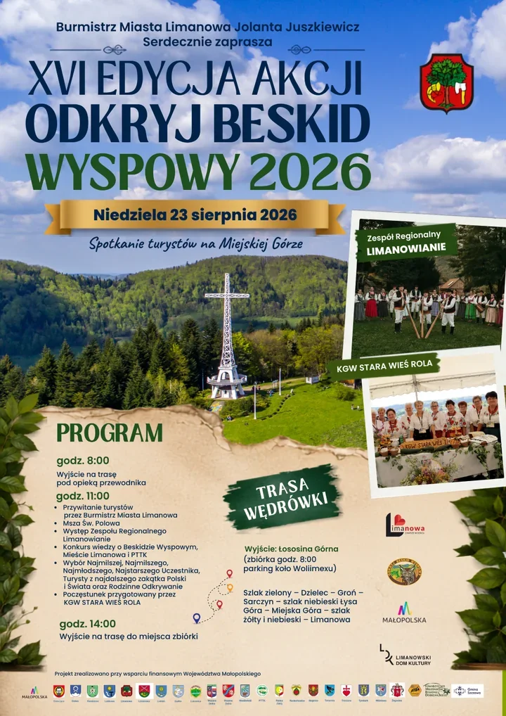Na Miejskiej Górze spotkają się turyści. Trasa prowadzi przez kilka szczytów
