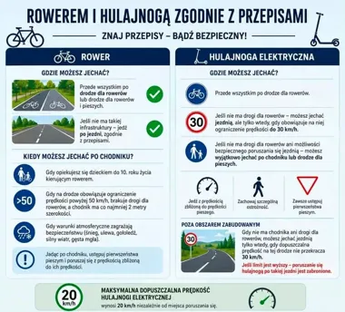Rowerzysta może zjechać na chodnik, ale tylko w kilku sytuacjach