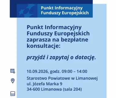 Bezpłatne konsultacje o funduszach europejskich w Limanowej